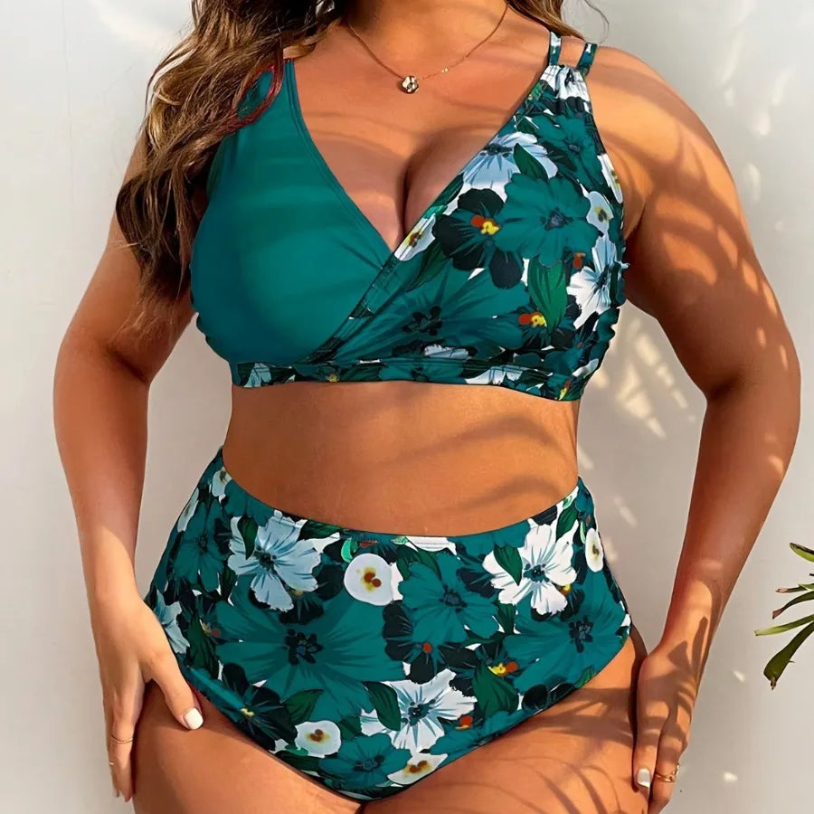 Swimsuit Slicing Flower Print