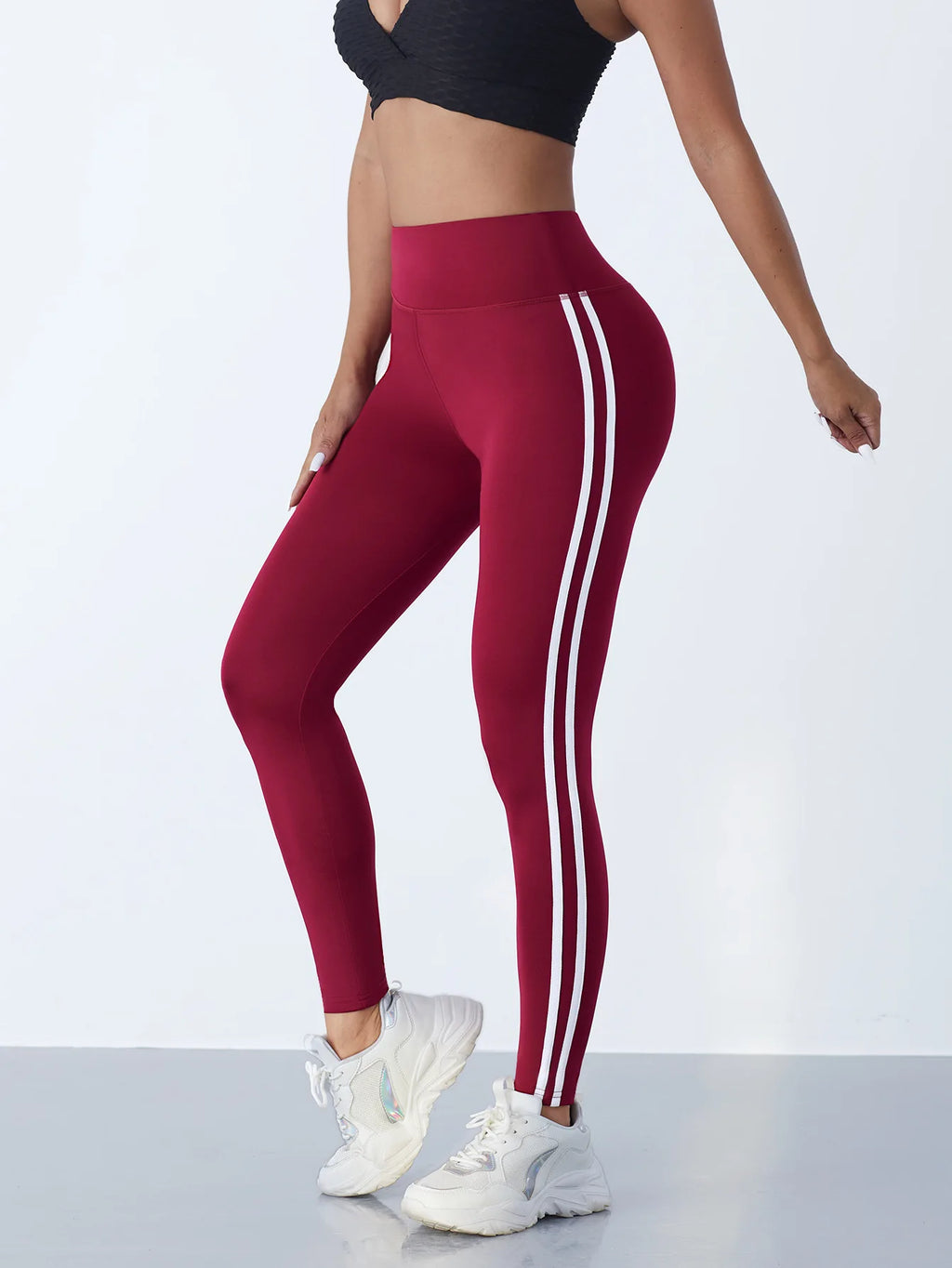 Casual Sports Side Stripe Pants High Waist