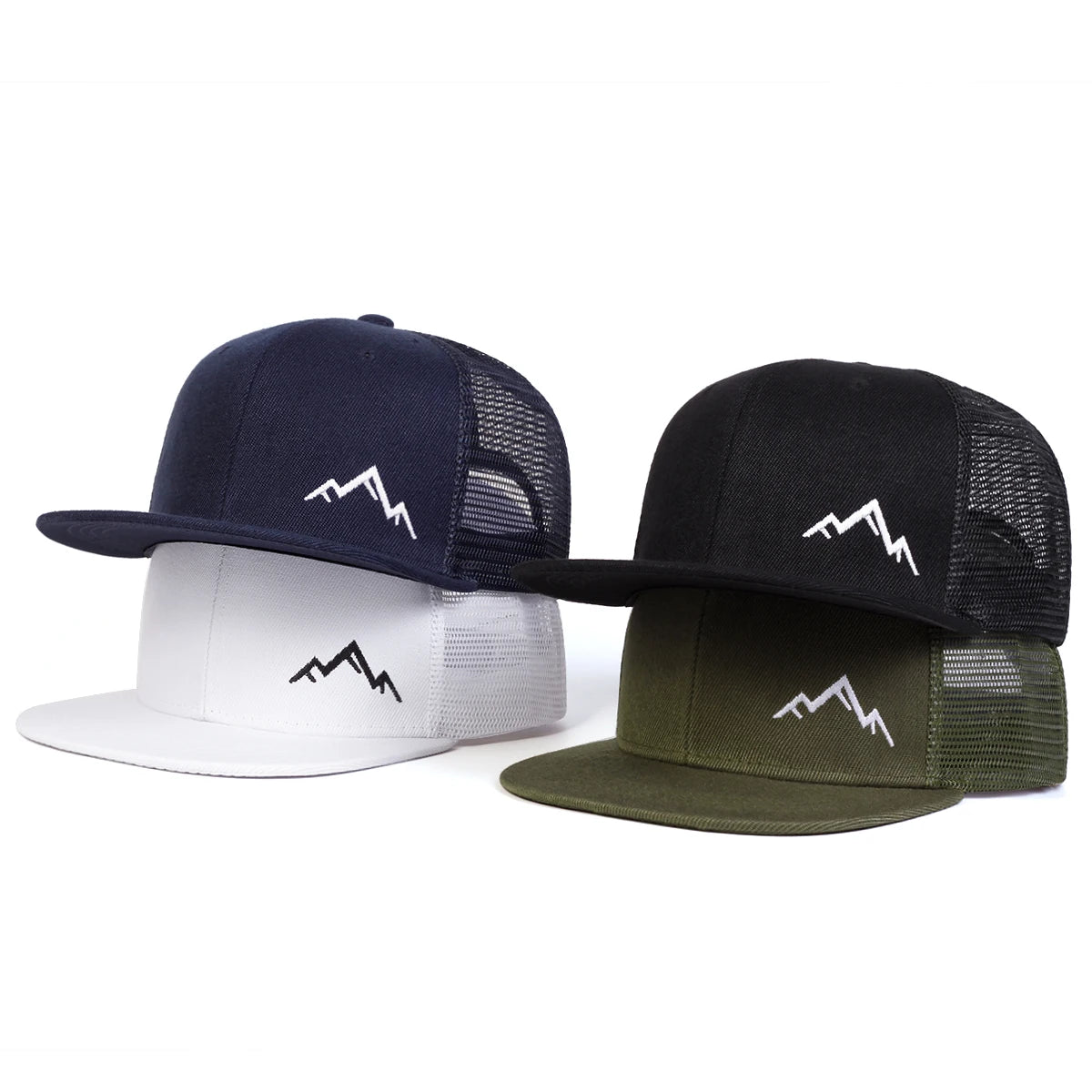 Unisex Mountain Embroidery Net Hat