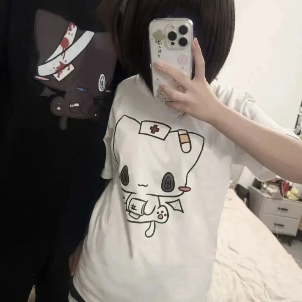 Cartoon Printed Funny Couples Sweet Y2k Harajuku