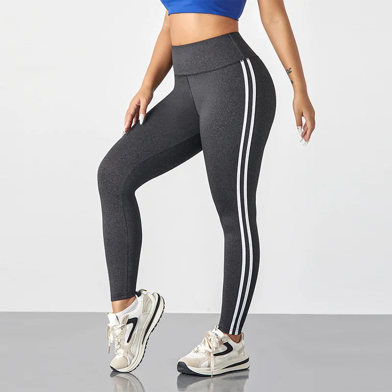 Casual Sports Side Stripe Pants High Waist