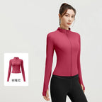 Zipper Long Sleeve Sports Jacket Women Fitness Yoga Shirt Gym Top Activewear Running Coats Push Up Workout Clothes Woman Jacket