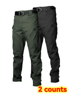 2PCS Wear Resistant Work Pant Multi-pocket Straight Cargo Trousers
