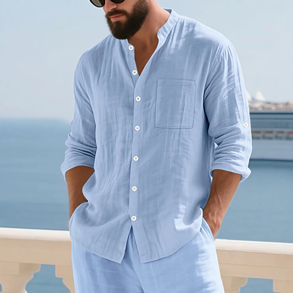 Linen Button Down Long Sleeve Shirt