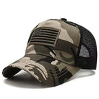 American Flag Embroidery Baseball Net Caps