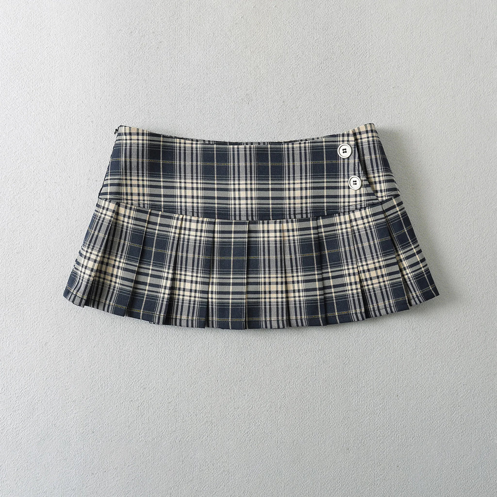 Plaid Pleated Skirt
