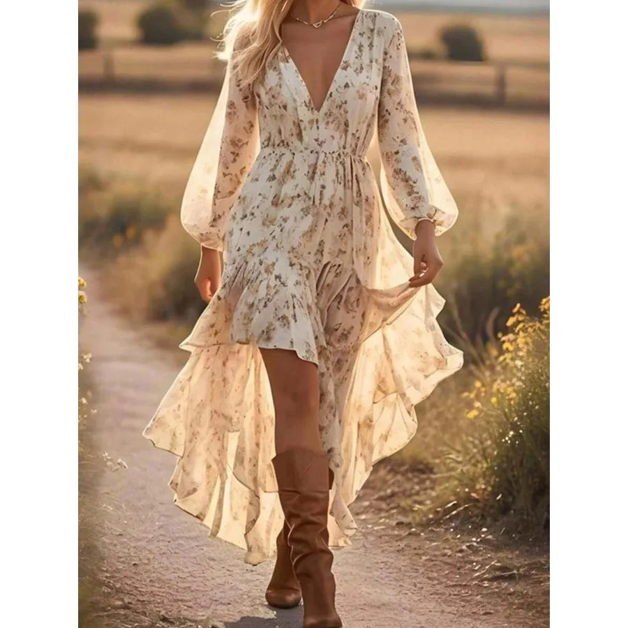 Boho Floral High Low Dress